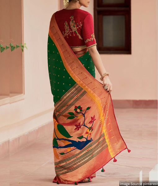 Bridal Red Paithani Saree in banarasi Silk - PreeSmA